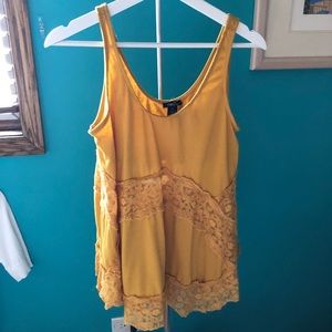 Mustard Lace Tank Top